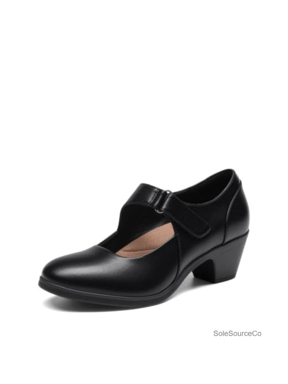 Women's Mary Jane Block Heel Pumps Faux Leather Comfort Dress Shoes